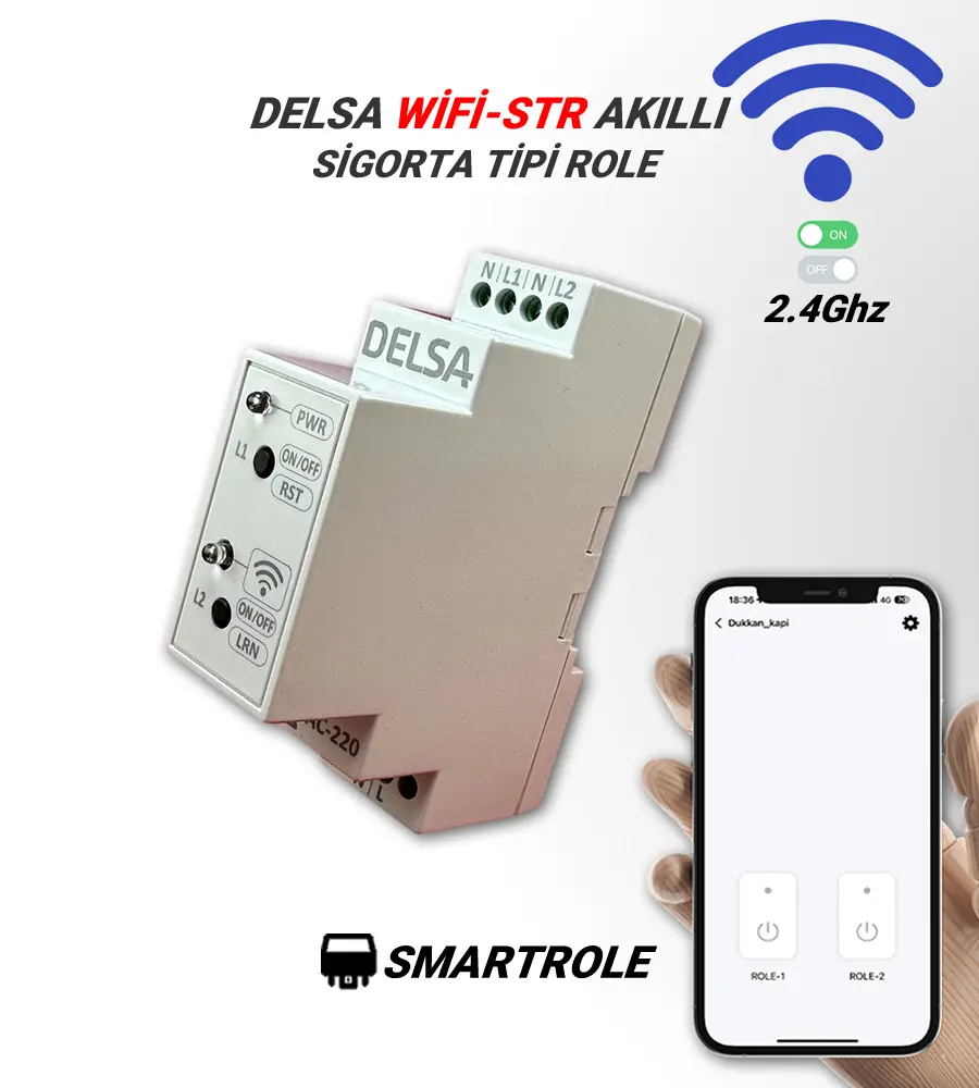 Delsa WİFİ-STR Akıllı Role Sigorta Tipi Modülü Delsa WİFİ-STR Sigorta Tipi Akıllı Role Modülü
